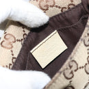 GUCCI GG Canvas Shoulder Bag Beige Silver 145865 Auth 171368-18