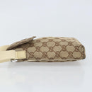 GUCCI GG Canvas Shoulder Bag Beige Silver 145865 Auth 171368-4