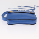 HERMES Courchevel Pochette Green Shoulder Bag Leather Blue Gold Auth 171371-9