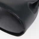 Salvatore Ferragamo Gancini Shoulder Bag Leather Navy Gold Auth 171376-14