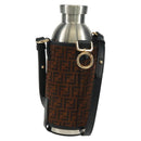 FENDI Zucchino Canvas 24 Bottles Bottle Holder Brown Gold Auth 171378M-1