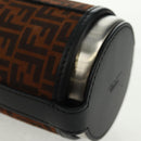 FENDI Zucchino Canvas 24 Bottles Bottle Holder Brown Gold Auth 171378M-14
