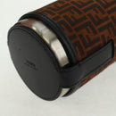 FENDI Zucchino Canvas 24 Bottles Bottle Holder Brown Gold Auth 171378M-13