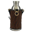 FENDI Zucchino Canvas 24 Bottles Bottle Holder Brown Gold Auth 171378M-2