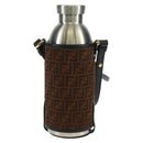 FENDI Zucchino Canvas 24 Bottles Bottle Holder Brown Gold Auth 171378M-3