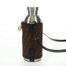 FENDI Zucchino Canvas 24 Bottles Bottle Holder Brown Gold Auth 171378M-5