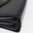 BALLY Hand Bag Leather 2way Black Gold Auth 171380-12