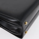 BALLY Hand Bag Leather 2way Black Gold Auth 171380-14