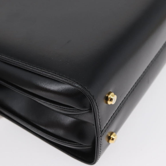 BALLY Handtasche Leder 2way Schwarz Gold Auth 171380