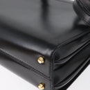 BALLY Hand Bag Leather 2way Black Gold Auth 171380-15