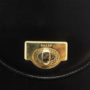 BALLY Hand Bag Leather 2way Black Gold Auth 171380-16