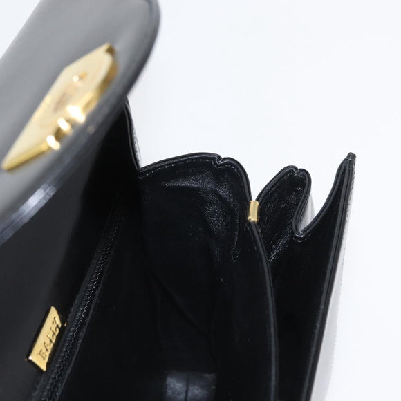 BALLY Hand Bag Leather 2way Black Gold Auth 171380