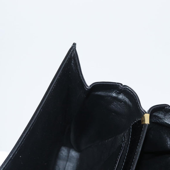BALLY Handtasche Leder 2way Schwarz Gold Auth 171380