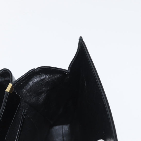 BALLY Handtasche Leder 2way Schwarz Gold Auth 171380