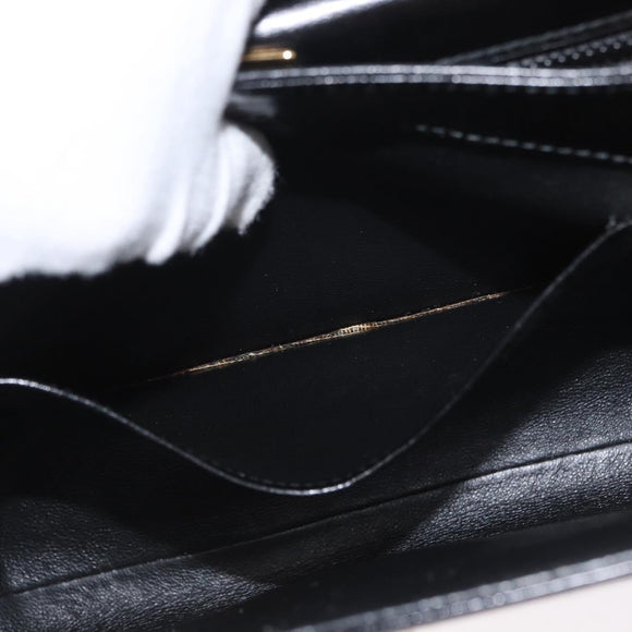 BALLY Handtasche Leder 2way Schwarz Gold Auth 171380