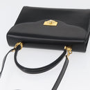 BALLY Hand Bag Leather 2way Black Gold Auth 171380-6