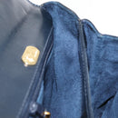 GUCCI Hand Bag Leather Navy Gold 000 056 0017 Auth 171384-22