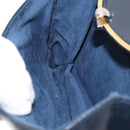 GUCCI Hand Bag Leather Navy Gold 000 056 0017 Auth 171384-24