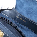 GUCCI Hand Bag Leather Navy Gold 000 056 0017 Auth 171384-12