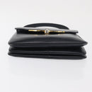GUCCI Hand Bag Leather Navy Gold 000 056 0017 Auth 171384-5