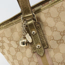 GUCCI GG Canvas Sherry Line Tote Bag Beige Gold 137396 Auth 171388A-10