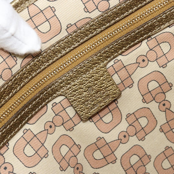 GUCCI GG Canvas Sherry Line Tote Bag Beige Gold 137396 Auth 171388A