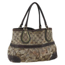 GUCCI GG Crystal Tote Bag Coated Canvas Gold Beige 223964 Auth 171389-1