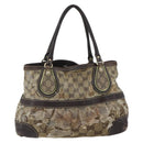 GUCCI GG Crystal Tote Bag Coated Canvas Gold Beige 223964 Auth 171389-2