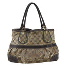 GUCCI GG Crystal Tote Bag Coated Canvas Gold Beige 223964 Auth 171389-3