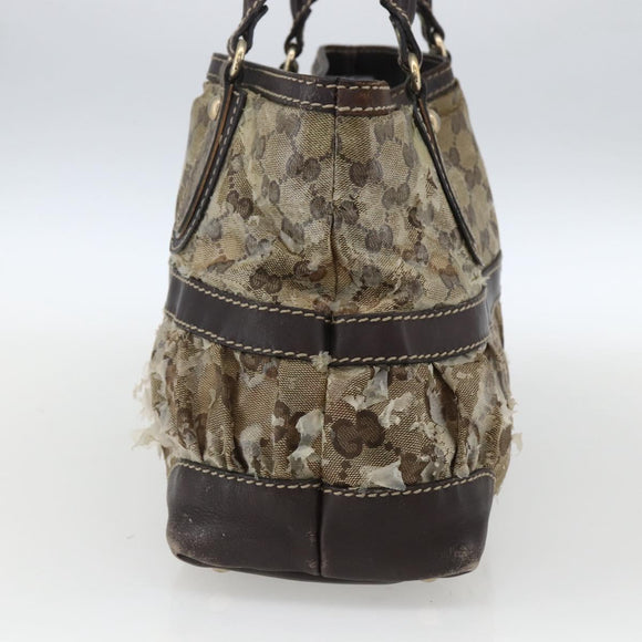 GUCCI GG Crystal Tote Bag Coated Canvas Gold Beige 223964 Auth 171389