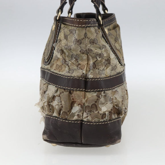 GUCCI GG Crystal Tote Bag Coated Canvas Gold Beige 223964 Auth 171389
