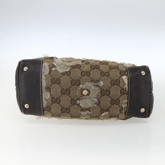 GUCCI GG Crystal Tote Bag Coated Canvas Gold Beige 223964 Auth 171389