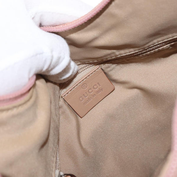 GUCCI GG Canvas Shoulder Bag Pink Silver 001 3386 Auth 171393