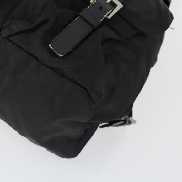 PRADA Backpack Nylon Black Silver Auth 171402