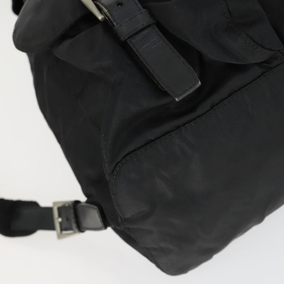 PRADA Backpack Nylon Black Silver Auth 171402