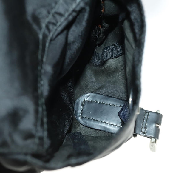 PRADA Backpack Nylon Black Silver Auth 171402
