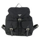 PRADA Backpack Nylon Black Silver Auth 171402-13