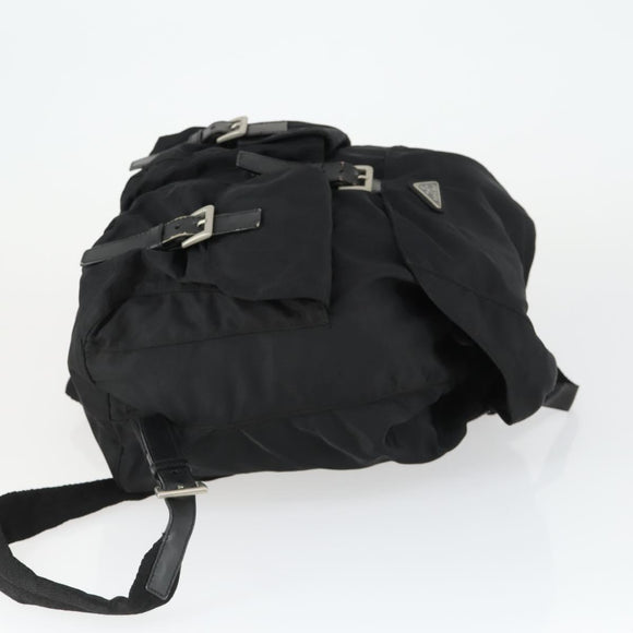 PRADA Backpack Nylon Black Silver Auth 171402