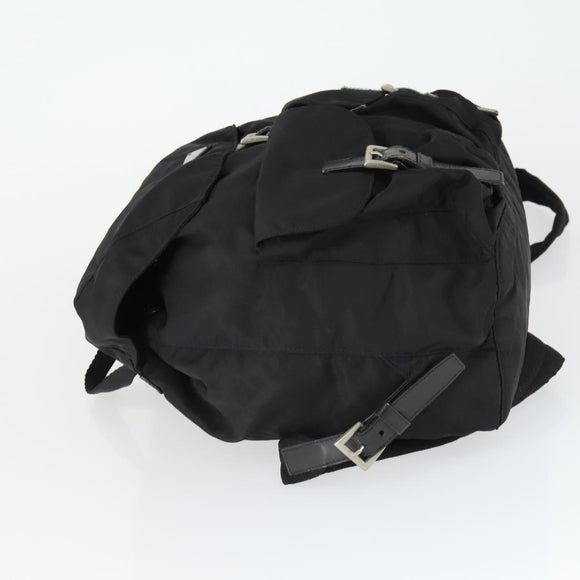 PRADA Backpack Nylon Black Silver Auth 171402