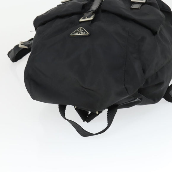 PRADA Backpack Nylon Black Silver Auth 171402