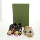 GUCCI Basketball Sneakers Leather Size 35 Gold Auth 171404M-23