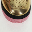 GUCCI Basketball Sneakers Leather Size 35 Gold Auth 171404M-4