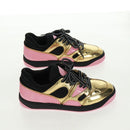 GUCCI Basketball Sneakers Leather Size 35 Gold Auth 171404M-8