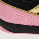 GUCCI Basketball Sneakers Leather Size 35 Gold Auth 171404M-9