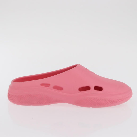 PRADA Slide Sandals Rubber Pink Auth 171405V