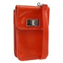 GUCCI Shoulder Bag Patent leather Orange Silver Auth 171407-1