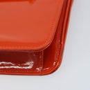 GUCCI Shoulder Bag Patent leather Orange Silver Auth 171407-10