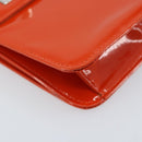 GUCCI Shoulder Bag Patent leather Orange Silver Auth 171407-11