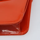 GUCCI Shoulder Bag Patent leather Orange Silver Auth 171407-12