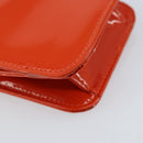 GUCCI Shoulder Bag Patent leather Orange Silver Auth 171407-13